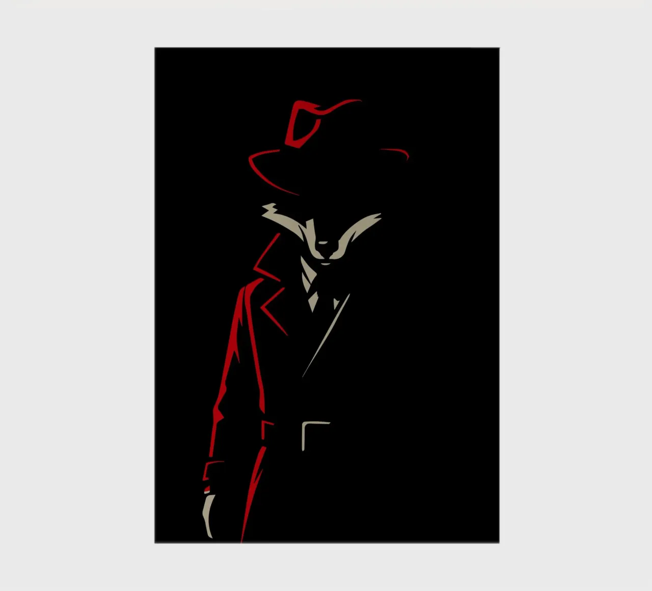 Fox in trench coat with red hat - Stylised motif notebook by nanosh