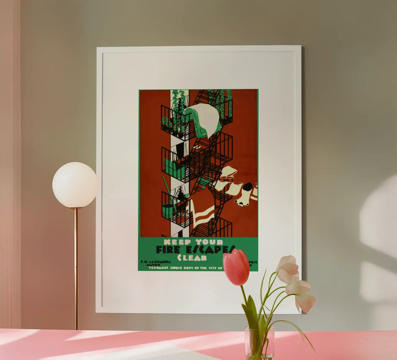 scale antincendio poster con telaio in plastica da Aaronshop