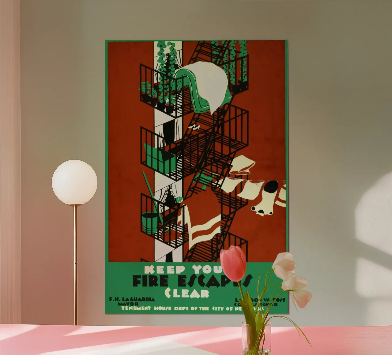 scale antincendio poster con telaio in plastica da Aaronshop