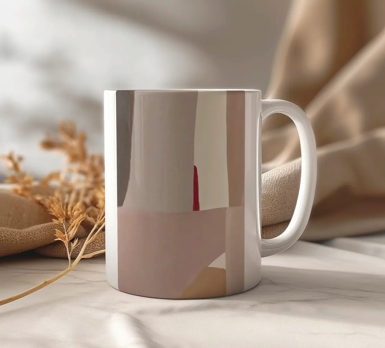 Abstract color block 02 ceramic mug by Little Dean