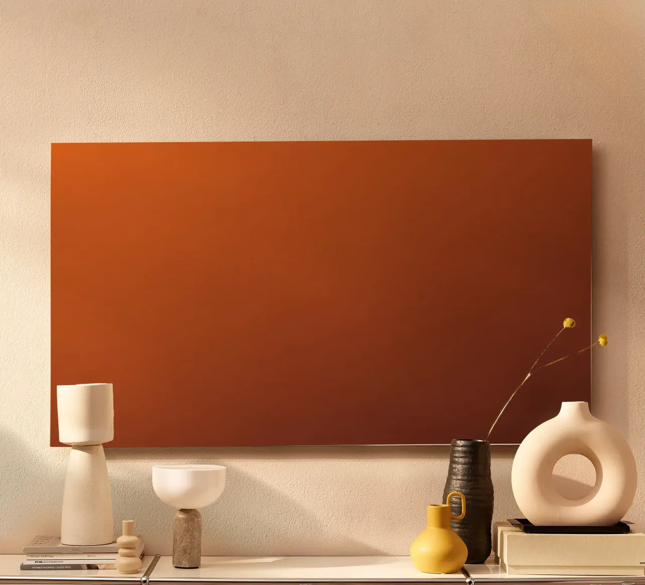 Sfondo astratto arancione scuro e caldo alluminio dibond da DesignDoodle