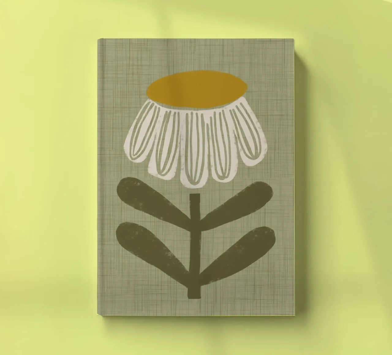 Retro Chamomile Flower on Sage notebook by susanacosta