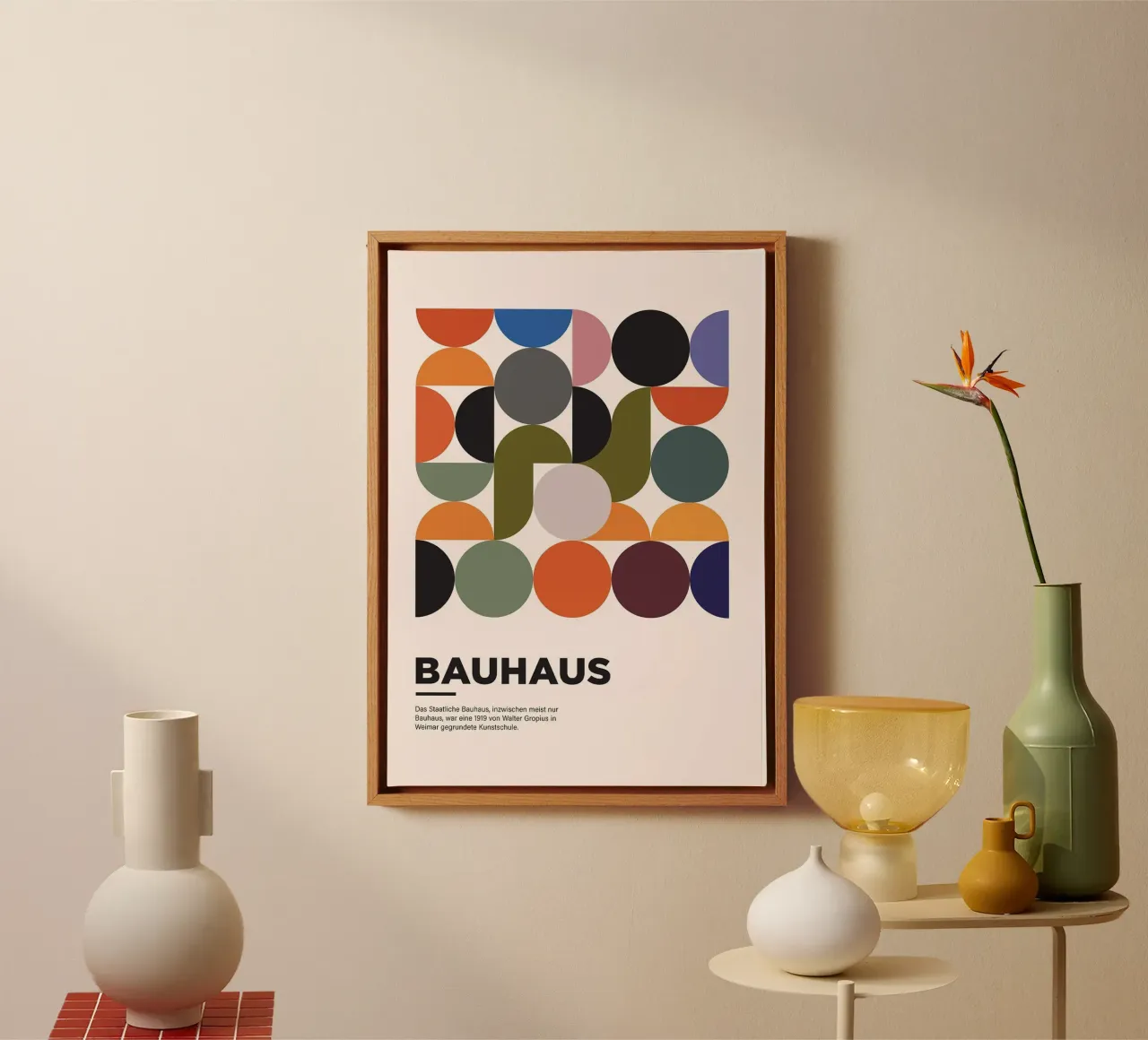 COMP CIRCOLARE BAUHAUS tela con Cornice a cassetta da Charles A Boudreau