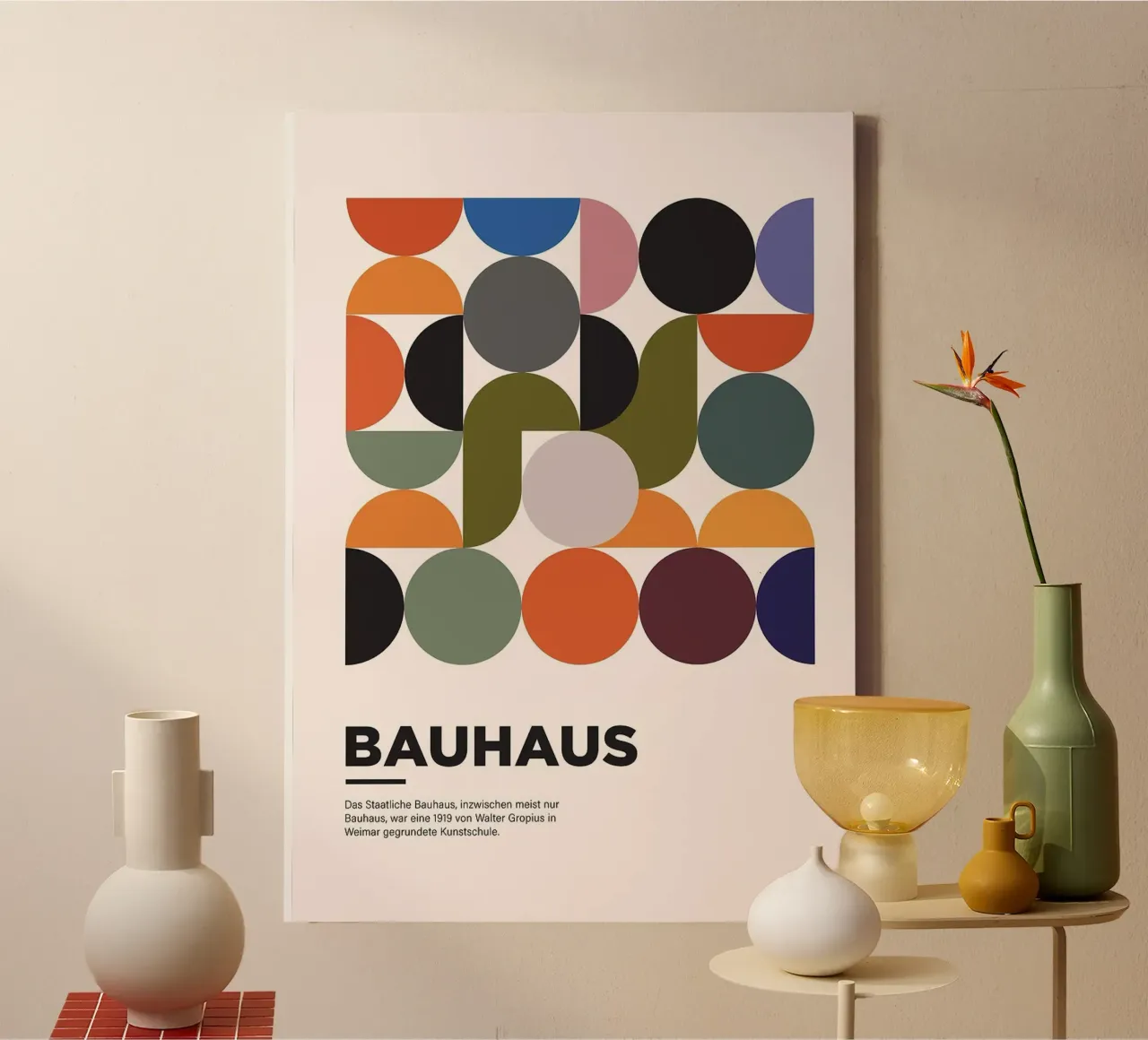 COMP CIRCOLARE BAUHAUS tela con Cornice a cassetta da Charles A Boudreau