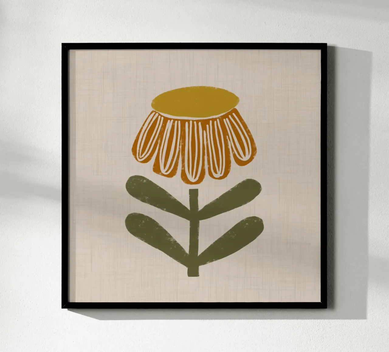 Fiore di camomilla retrò su beige poster con telaio in plastica da susanacosta