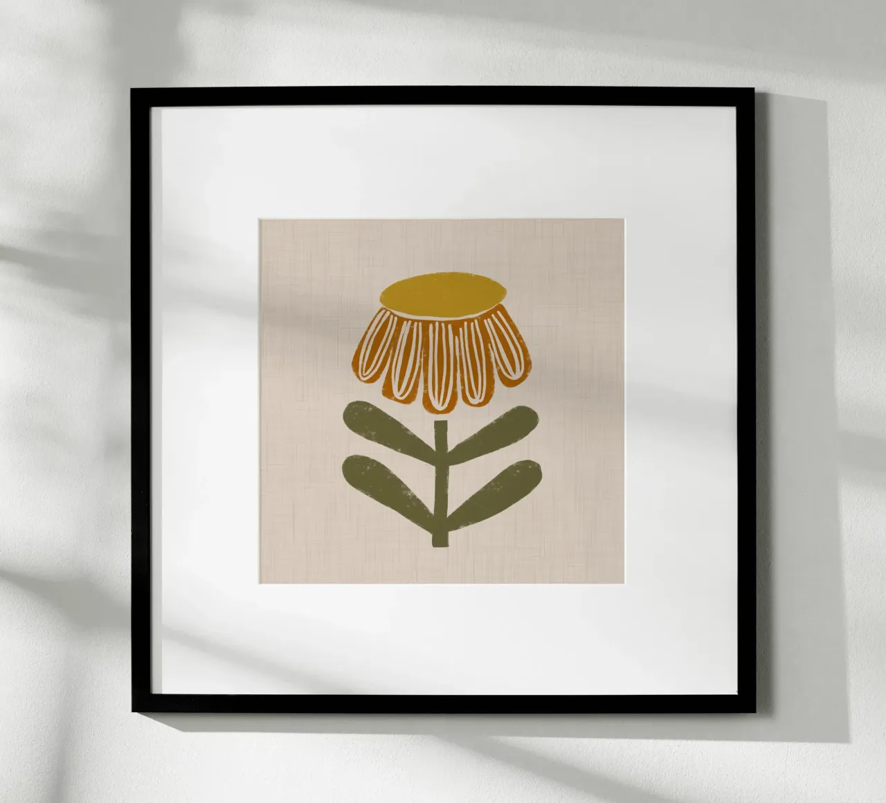 Fiore di camomilla retrò su beige poster con telaio in plastica da susanacosta