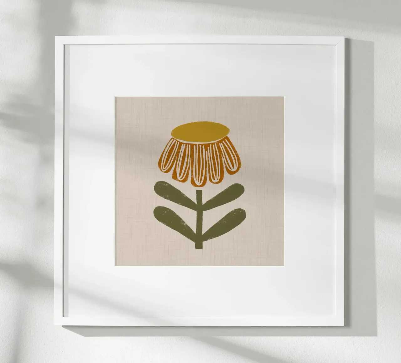 Fiore di camomilla retrò su beige poster con telaio in plastica da susanacosta
