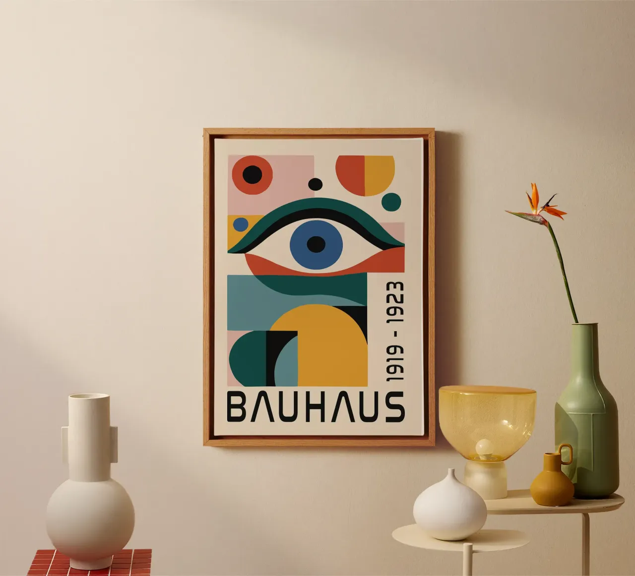Bauhaus Oog Abstracte Kunst canvas met Baklijst van Dale Edward YoungJr