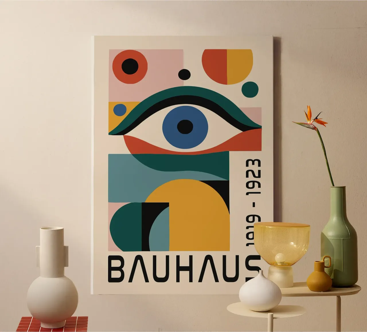 Bauhaus Oog Abstracte Kunst canvas met Baklijst van Dale Edward YoungJr