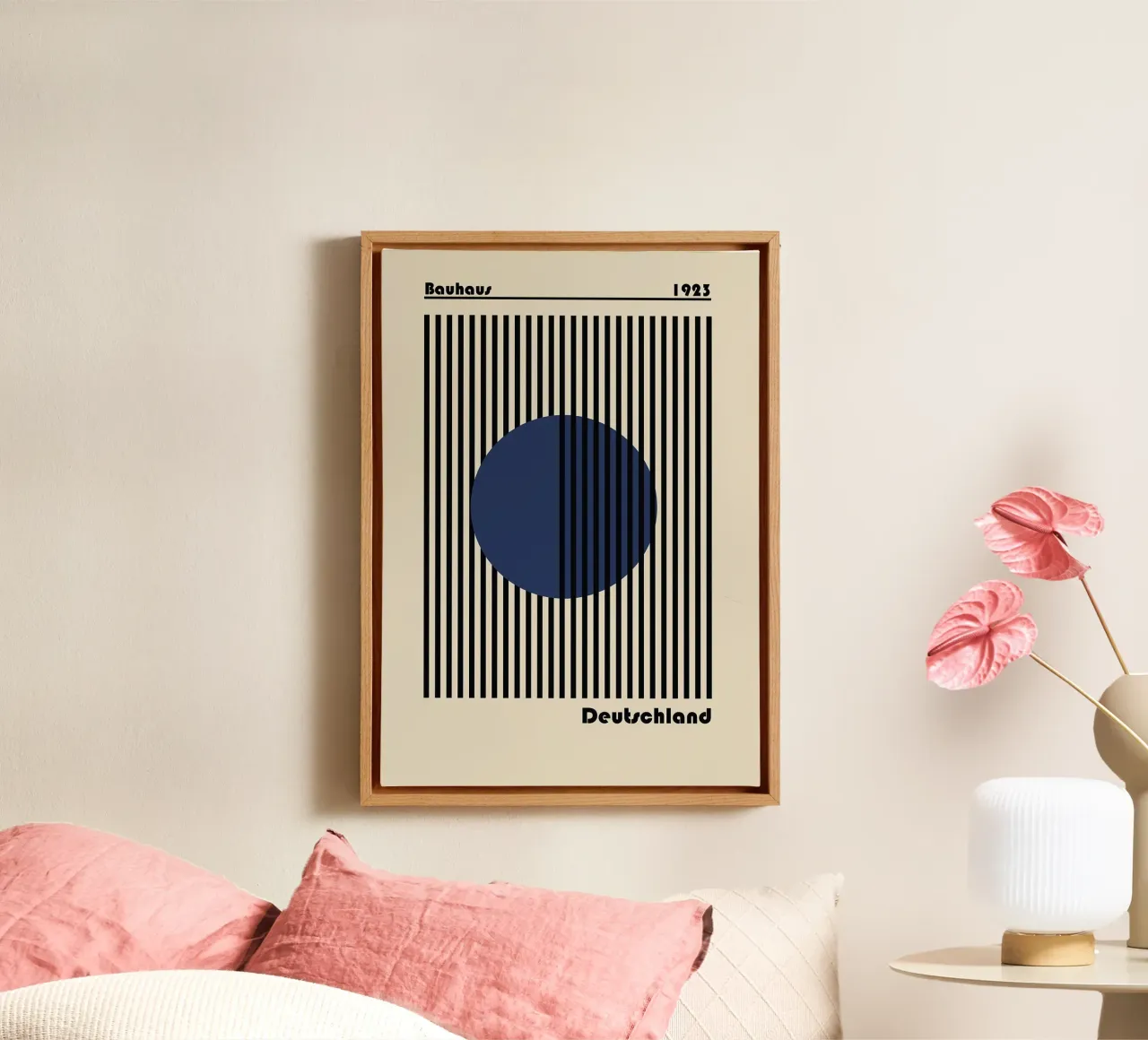 Lámina Geométrica Bauhaus lienzo con Marco flotante de Dale Edward YoungJr
