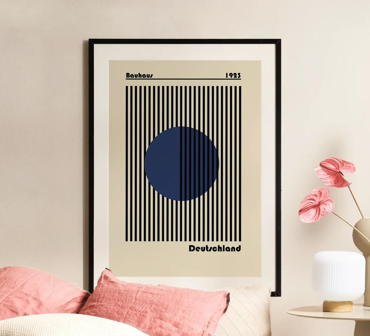 Stampa d'arte geometrica Bauhaus poster con telaio in alluminio da Dale Edward YoungJr