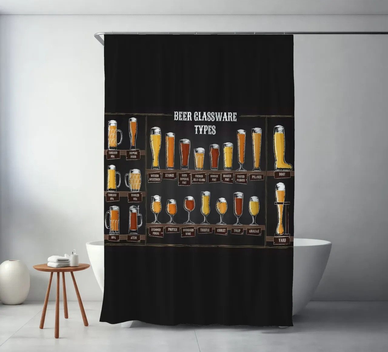 beer glassware types shower curtain by Danielshop