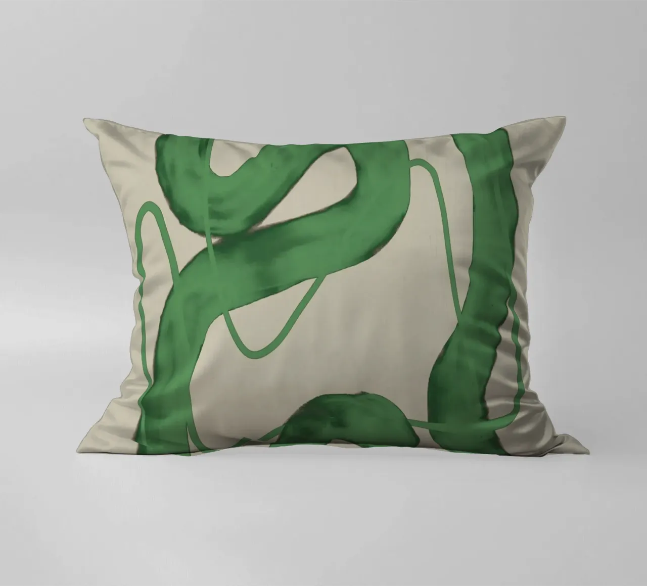 Linea verde astratta in grassetto cuscino da Little Dean