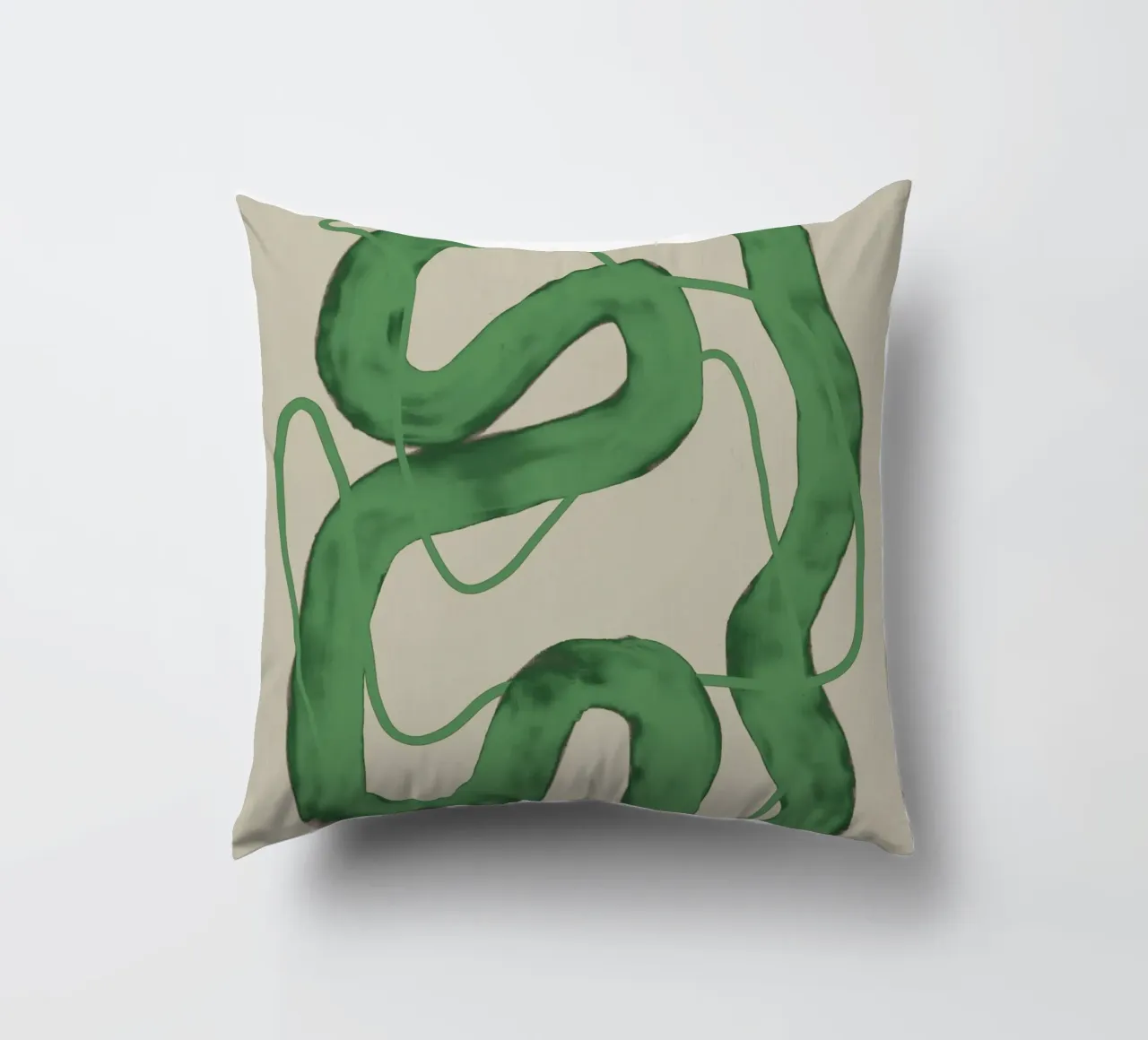 Linea verde astratta in grassetto cuscino da Little Dean