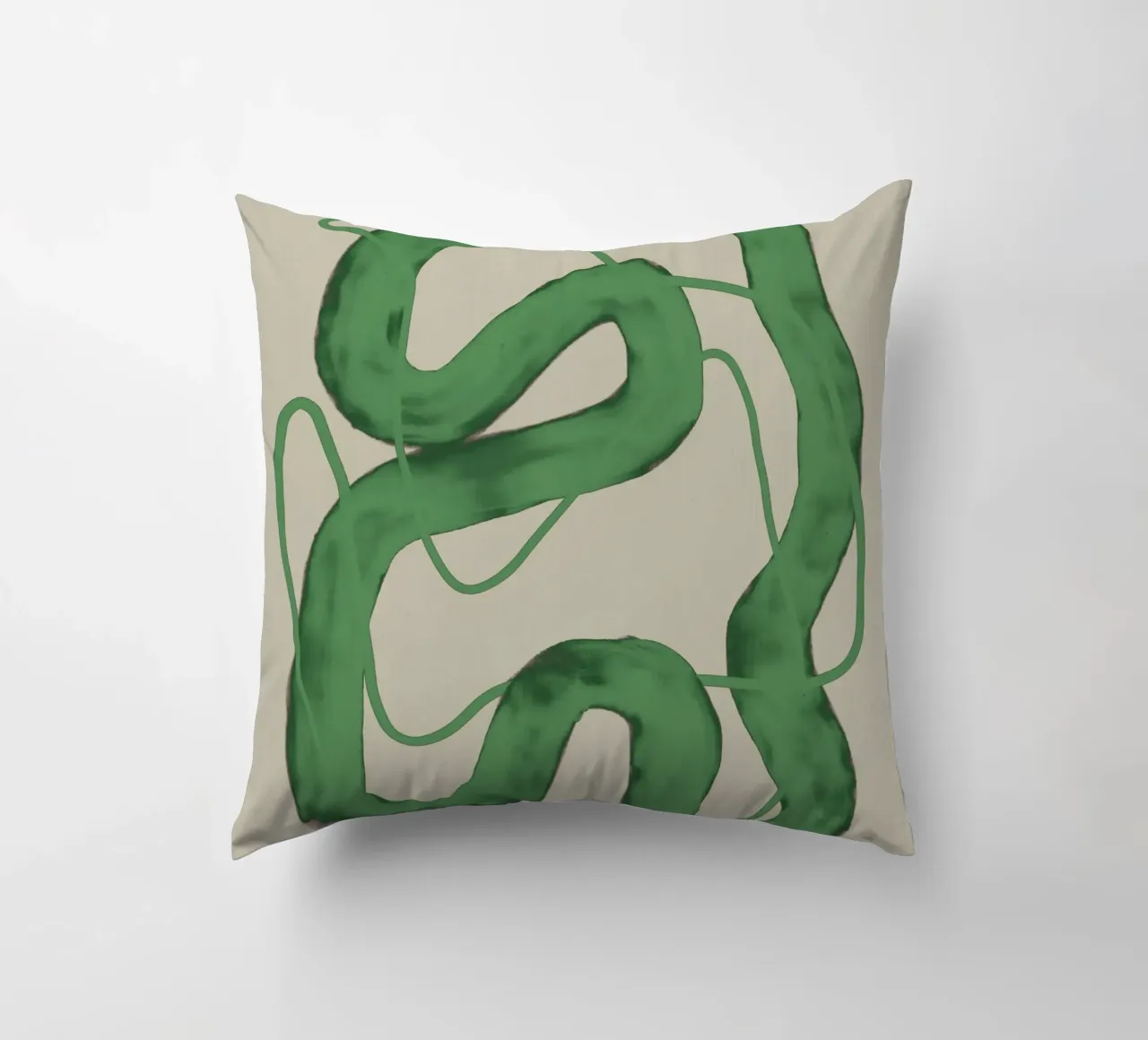 Linea verde astratta in grassetto cuscino da Little Dean