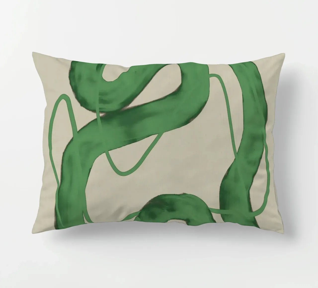 Linea verde astratta in grassetto cuscino da Little Dean