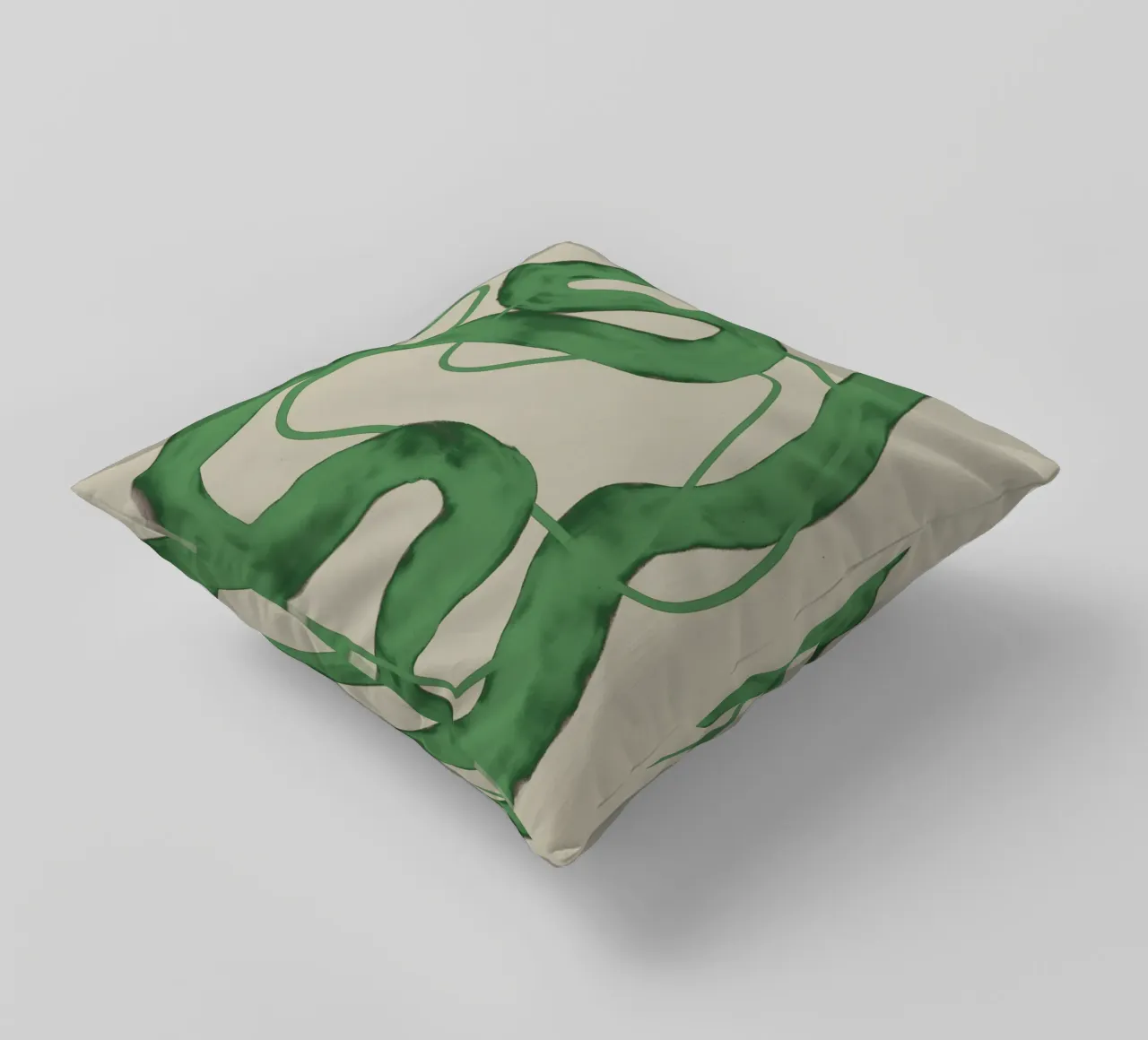 Linea verde astratta in grassetto cuscino da Little Dean
