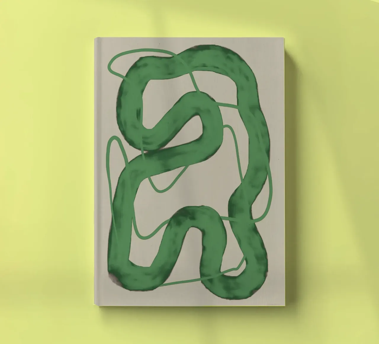 Bold green line abstract notebook by Little Dean