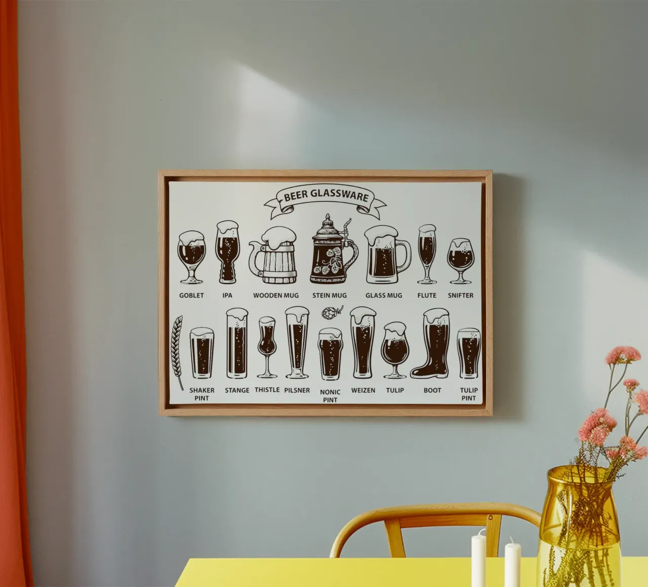 bierglaswerk canvas met Baklijst van Danielshop