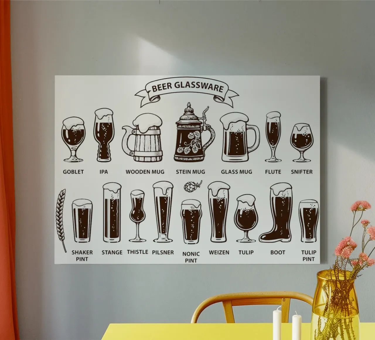 bierglaswerk canvas met Baklijst van Danielshop