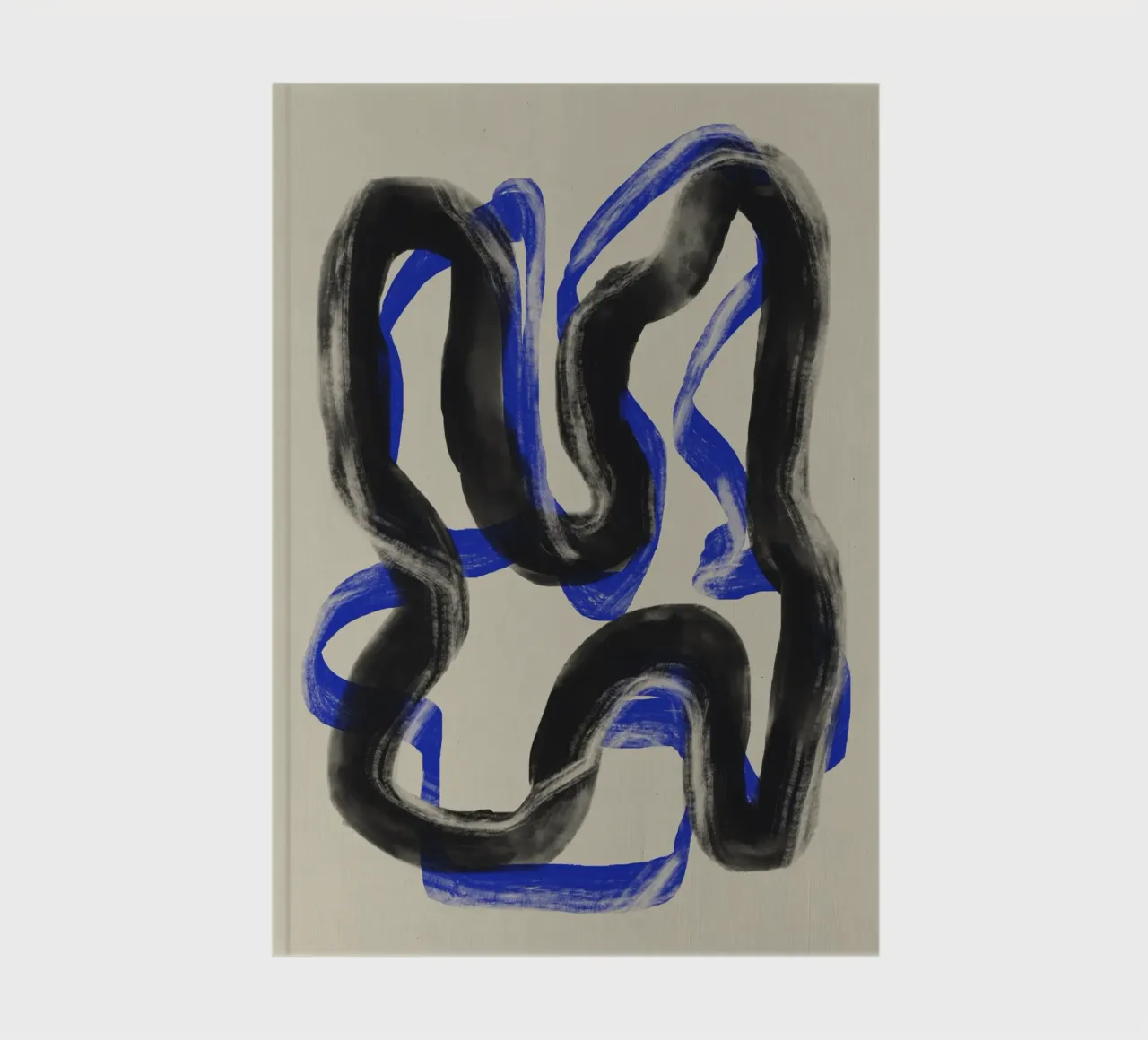 Traits abstraits noirs et bleus carnet de notes de Little Dean