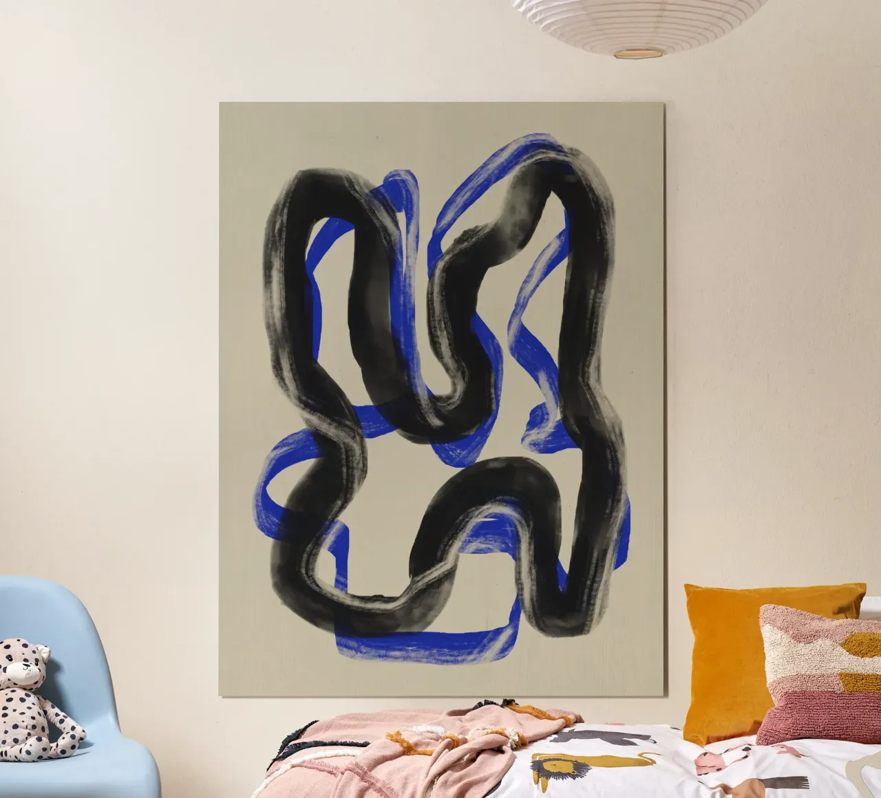 Abstract black and blue strokes poster by Little Dean