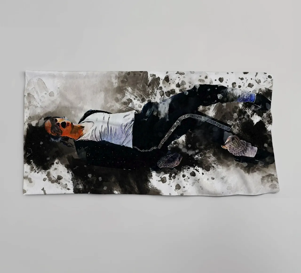 Smudge of Portrait Michael Jackson towel by Gunawan Rb