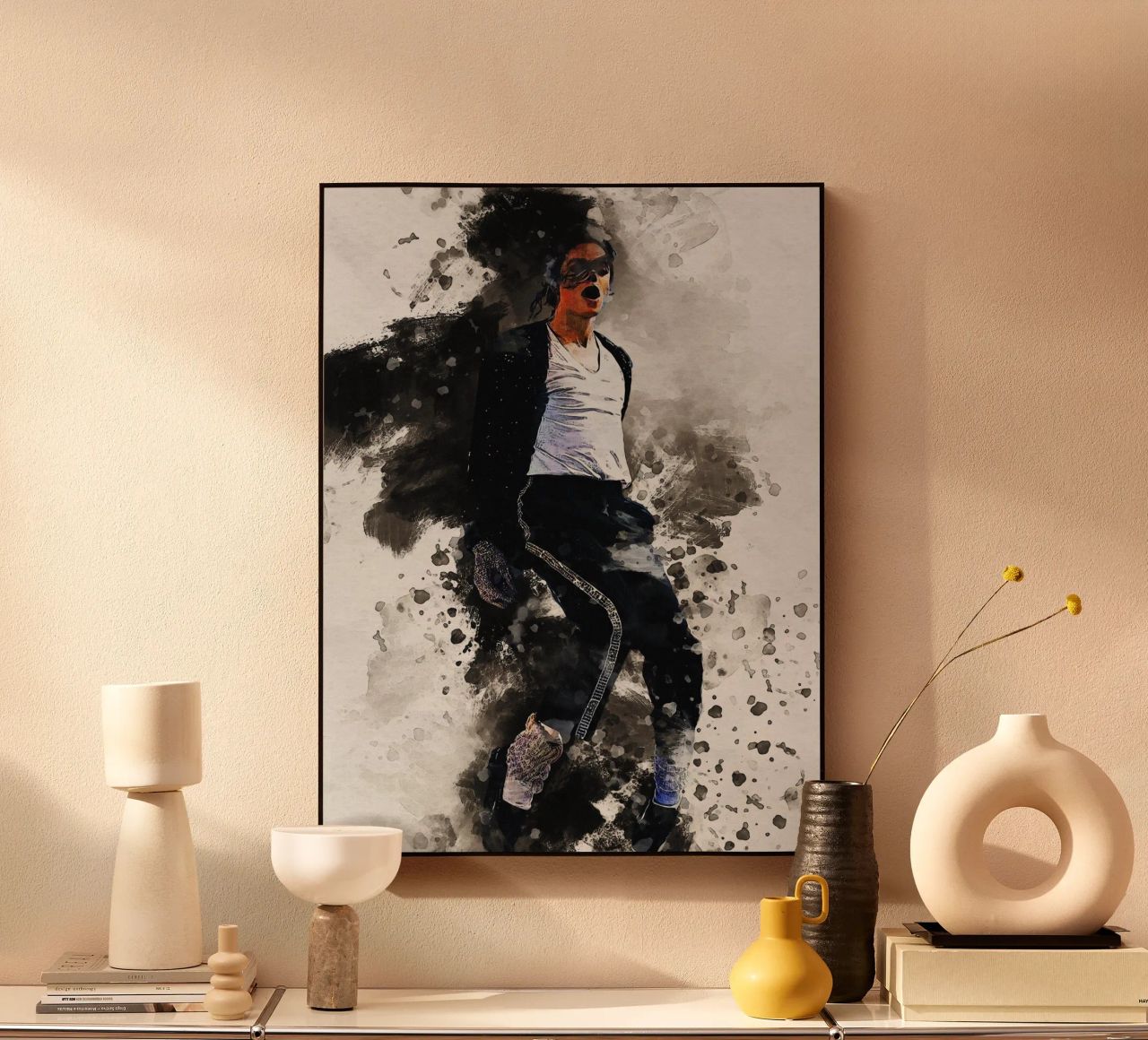 Mancha de retrato Michael Jackson metacrilato de Gunawan Rb