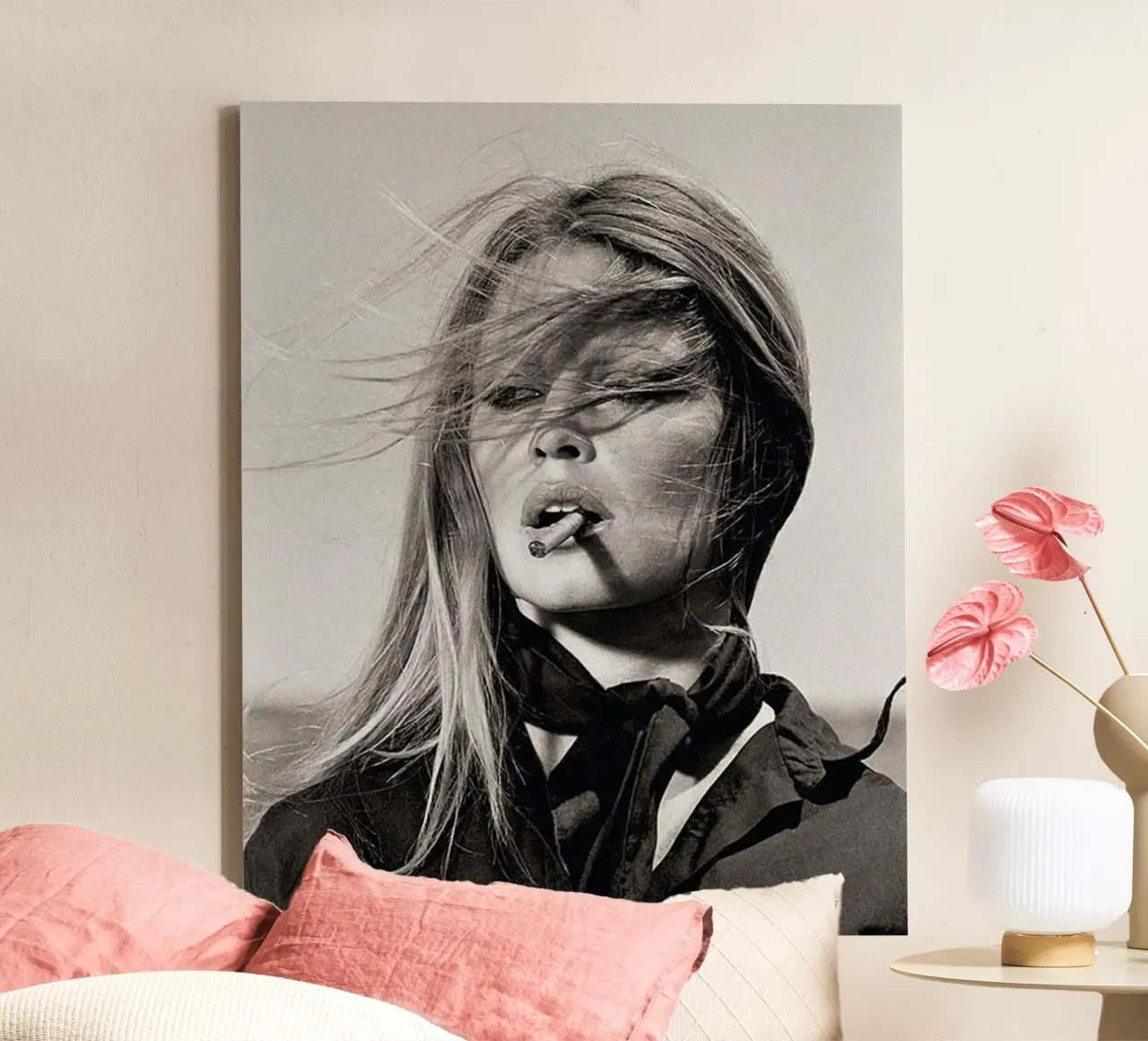 Beautiful girl canvas with Floater frame by Alex happy shop