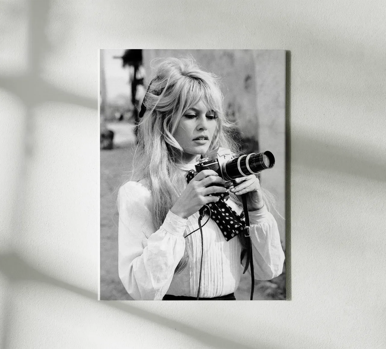 Girl With camera canvas with Floater frame by Alex happy shop
