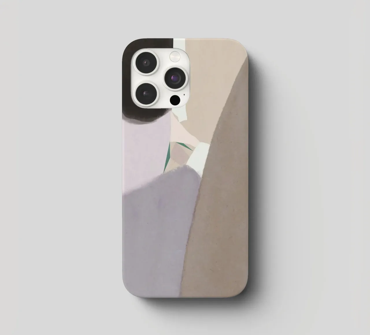 Gedempte vormen abstracte compositie iphone hoesje van Little Dean