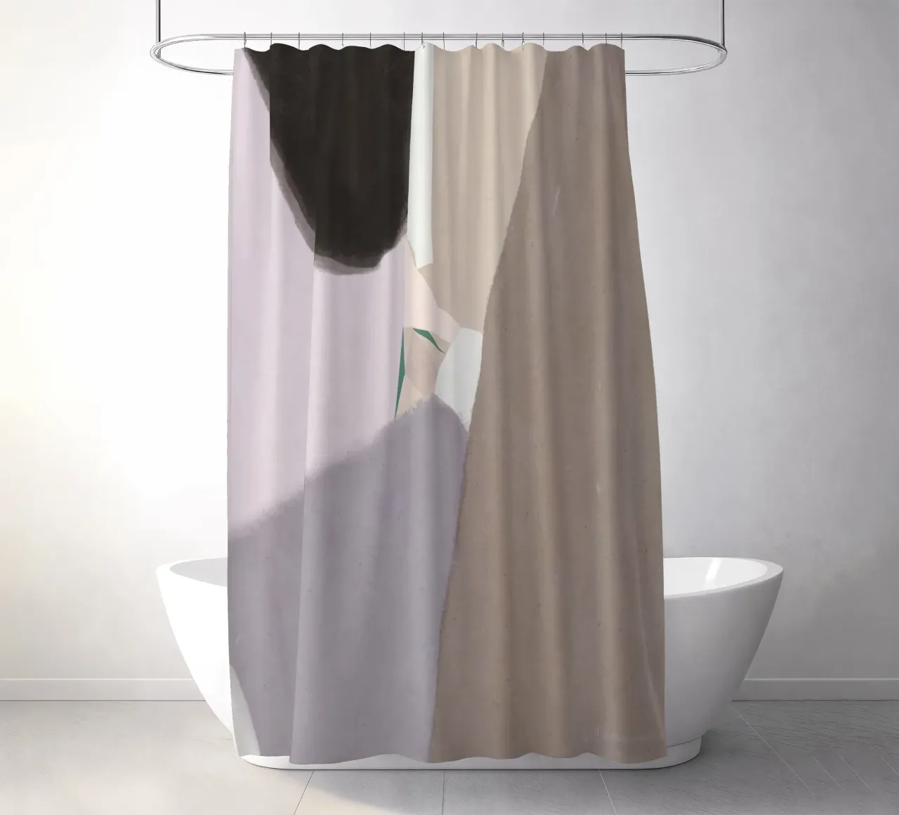 Gedempte vormen abstracte compositie douchegordijn van Little Dean
