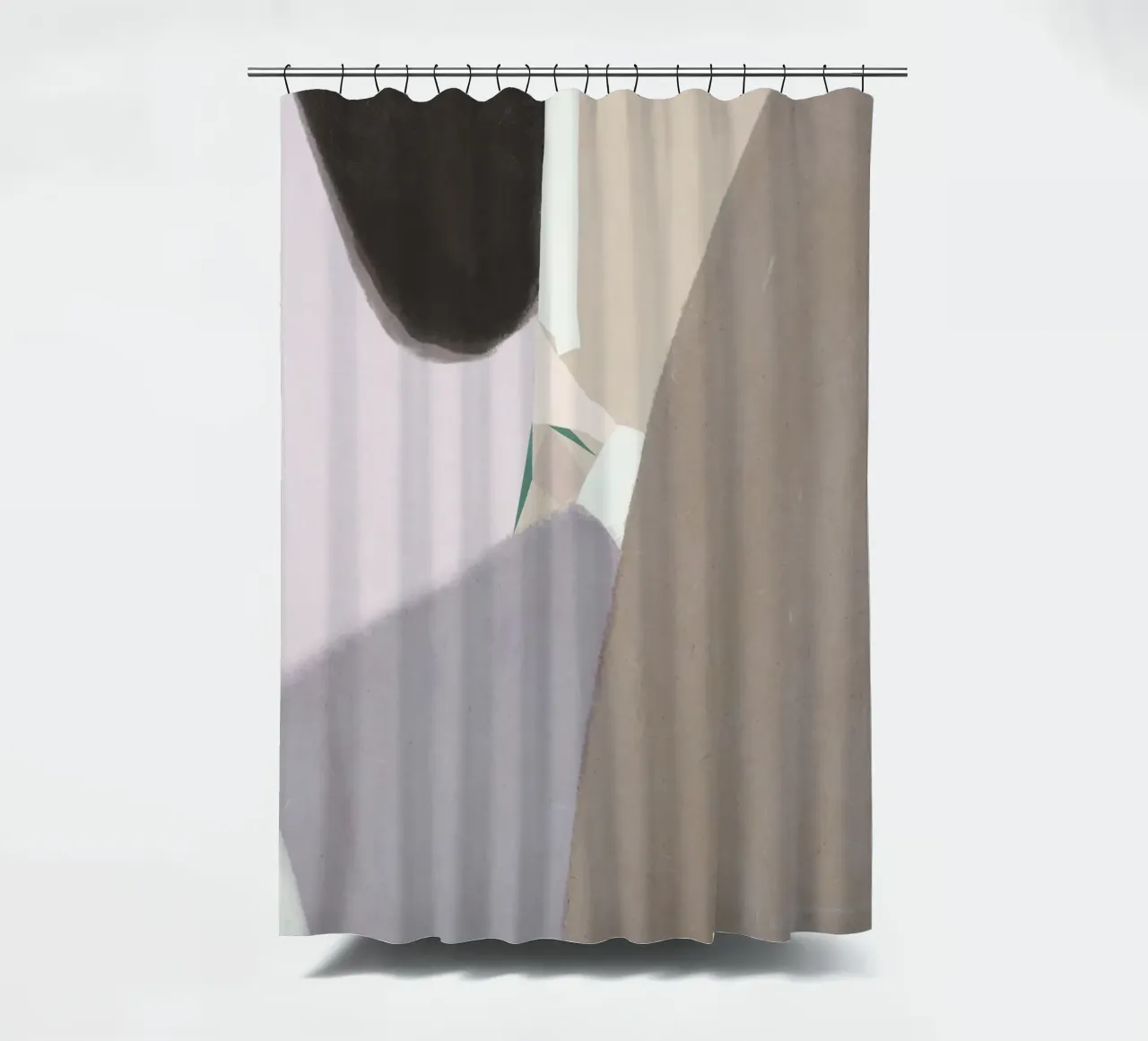 Gedempte vormen abstracte compositie douchegordijn van Little Dean