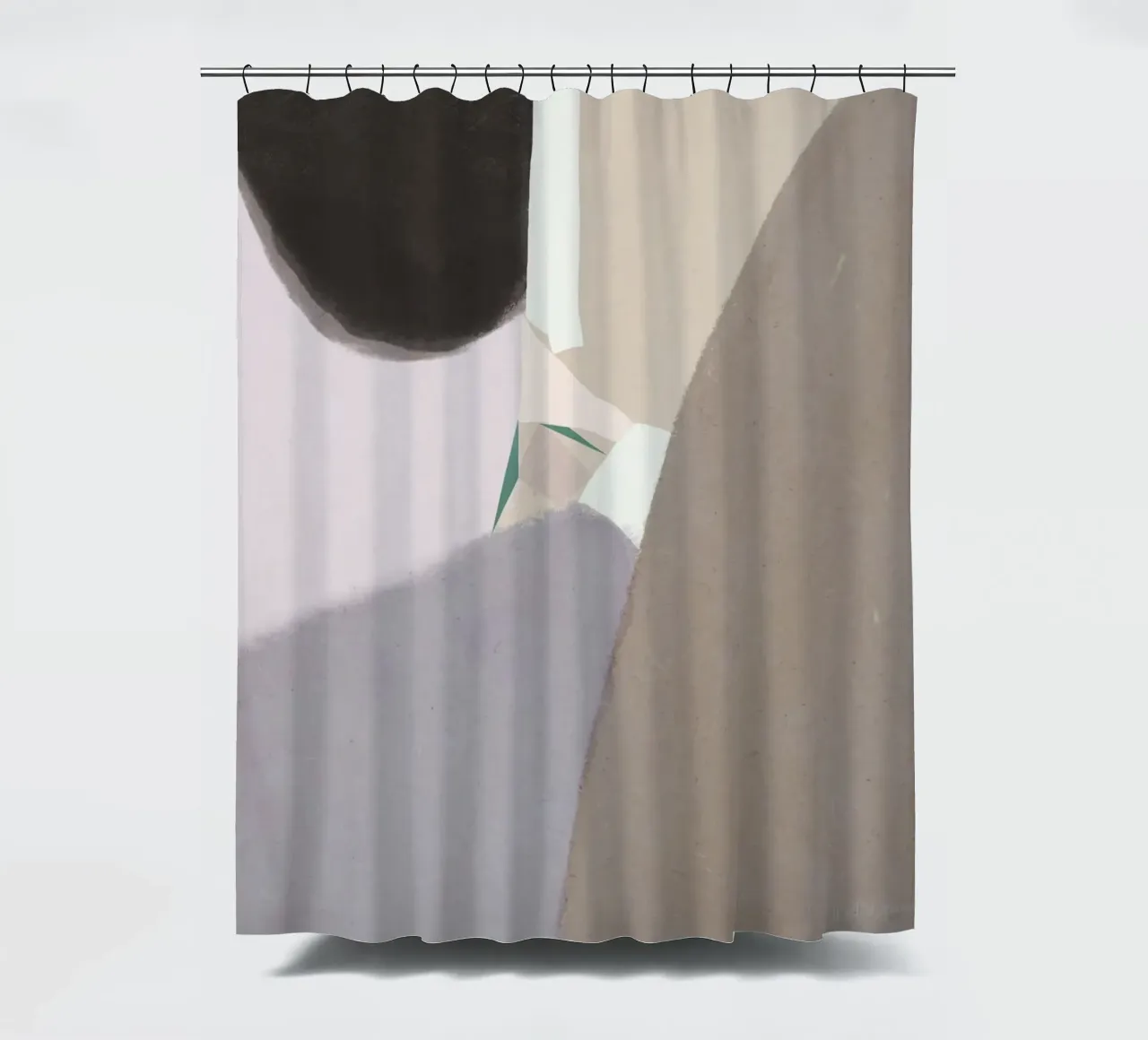 Gedempte vormen abstracte compositie douchegordijn van Little Dean