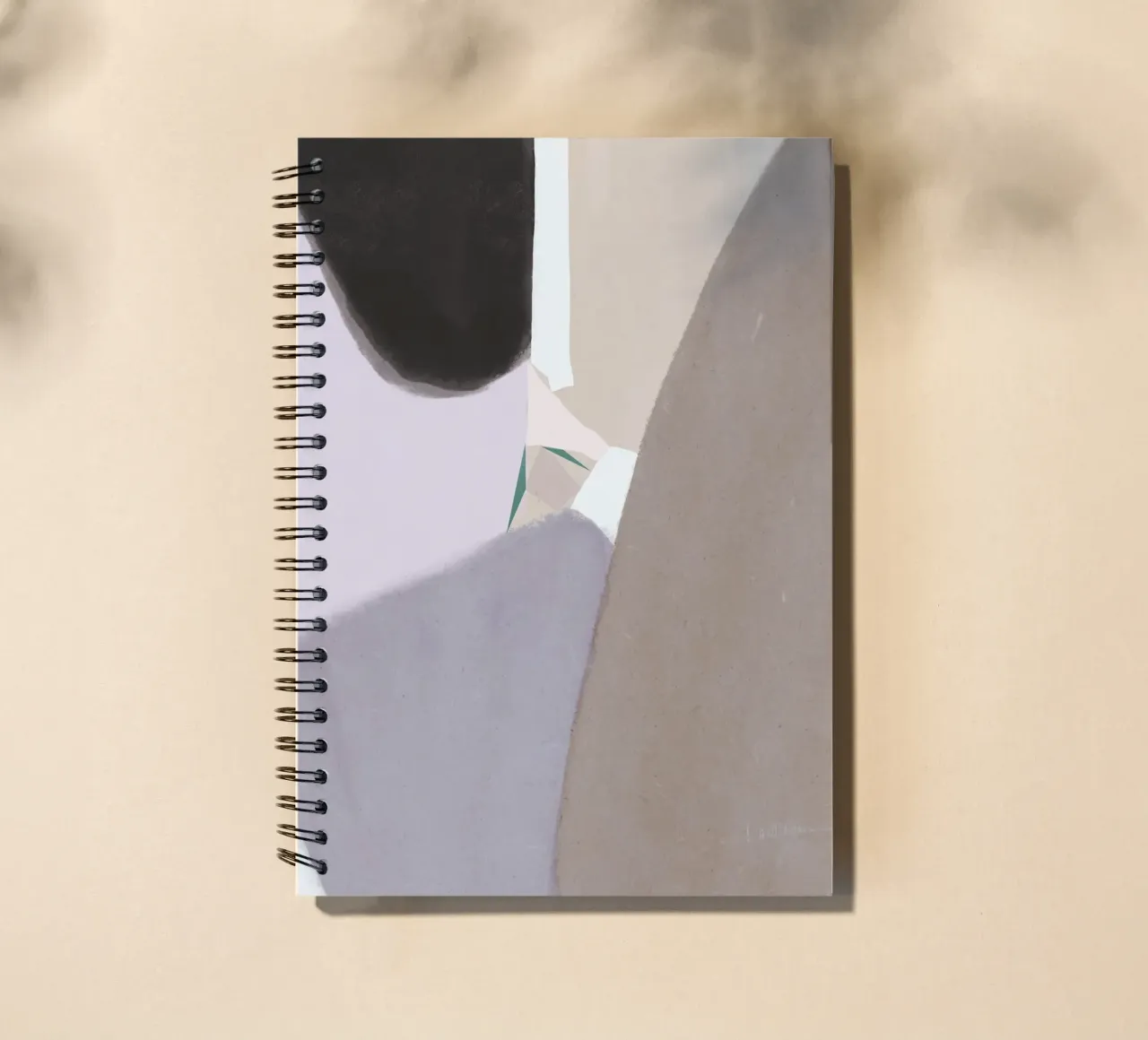 Muted shapes abstract composition spiral notebook by Little Dean