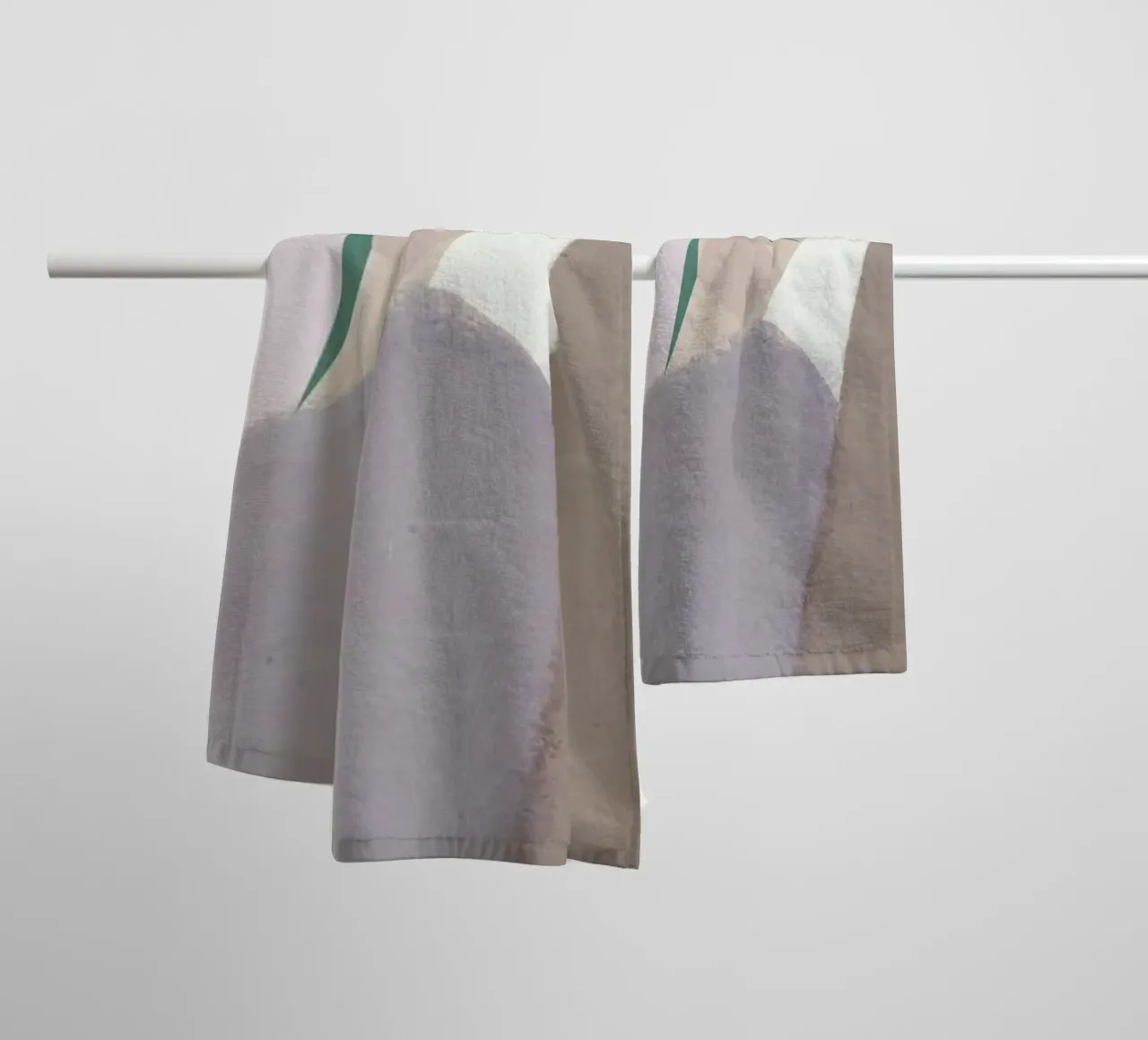 Gedempte vormen abstracte compositie badhanddoek van Little Dean