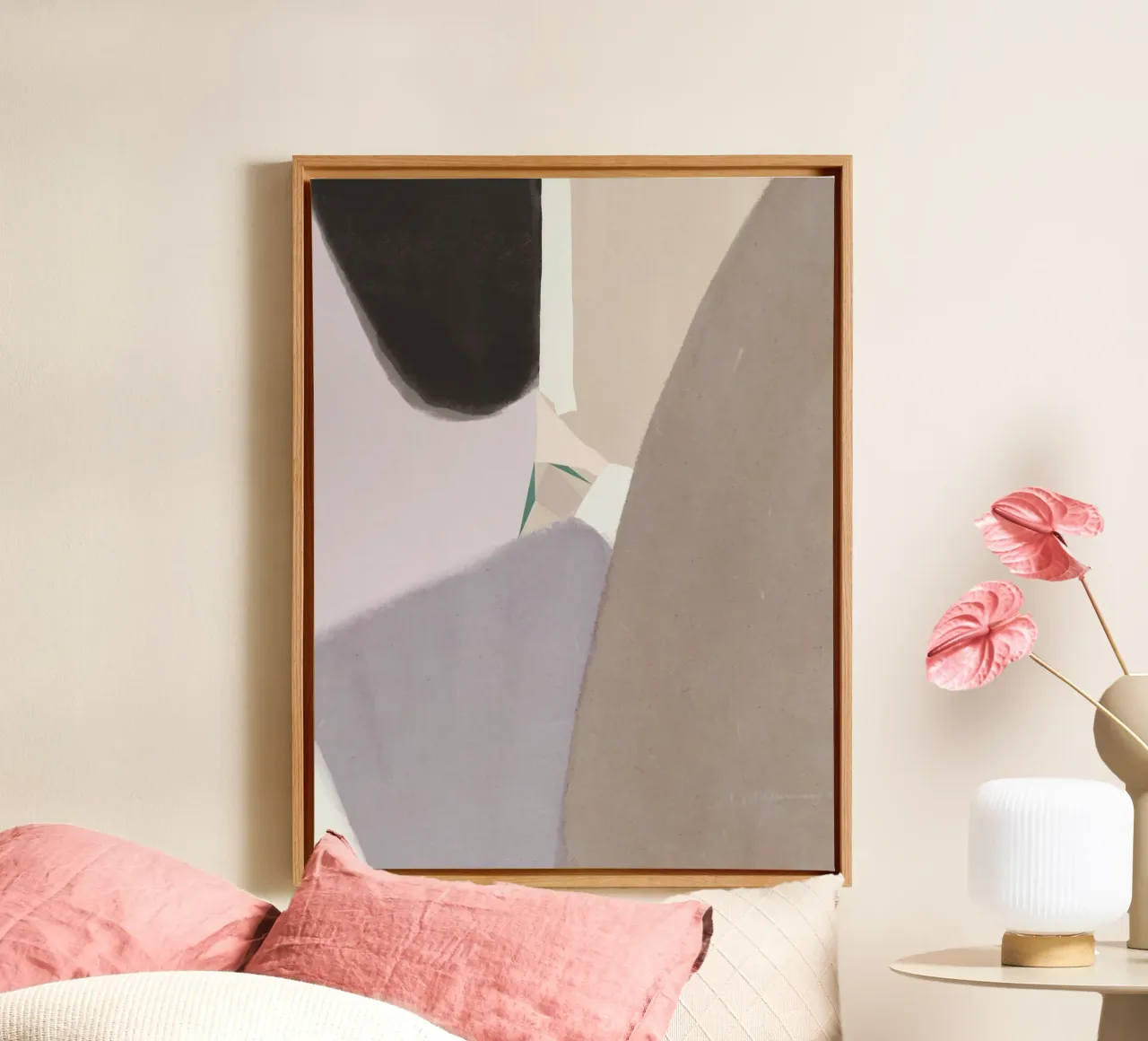 Gedempte vormen abstracte compositie canvas van Little Dean