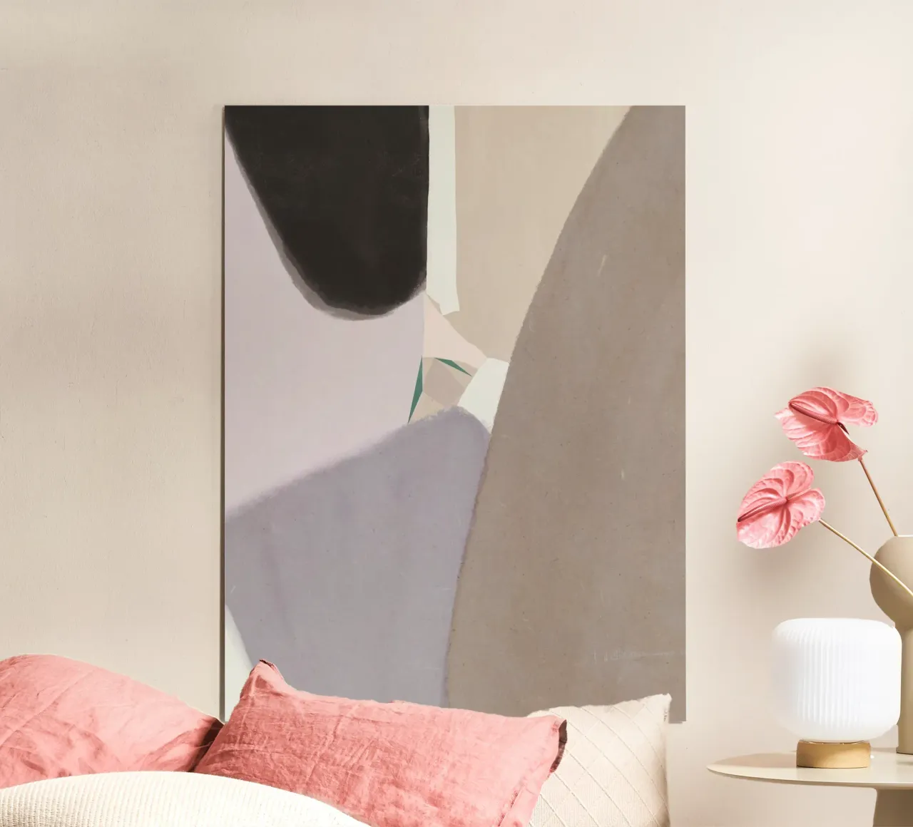 Gedempte vormen abstracte compositie hahnemühle van Little Dean