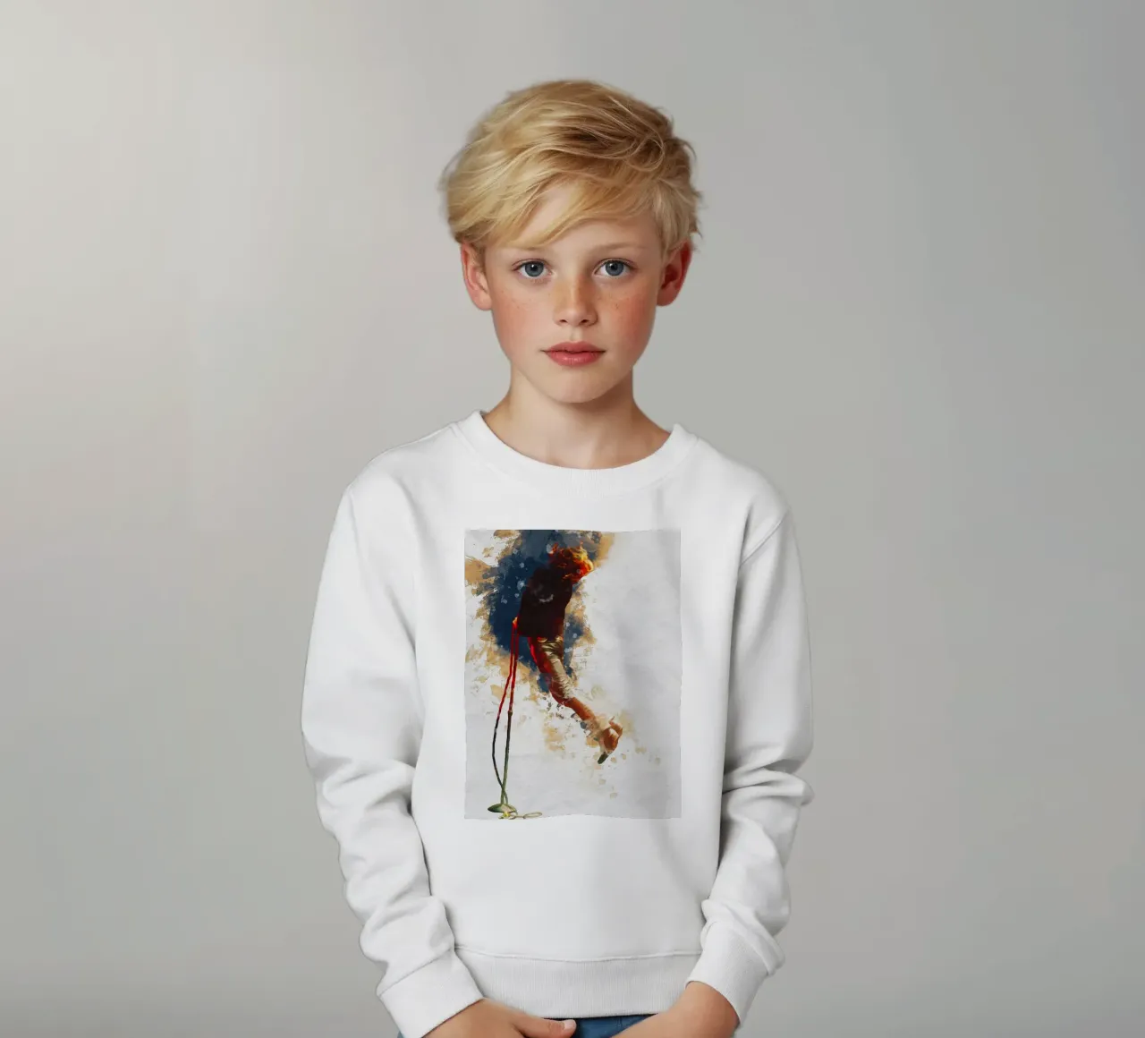 Smudge of Portrait Jim Morrison kids sweatshirt by Gunawan Rb