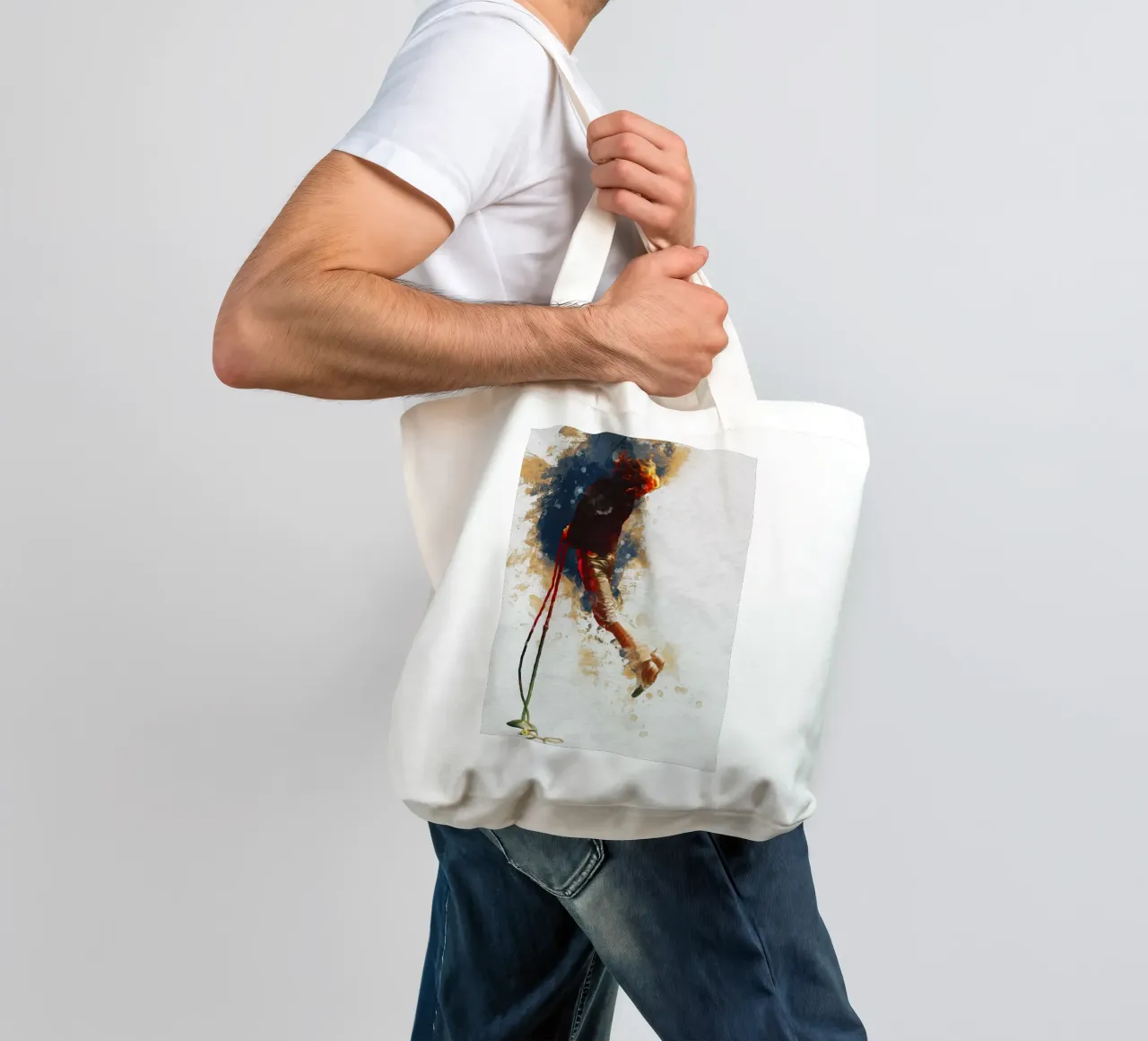 Smudge of Portrait Jim Morrison tote bag by Gunawan Rb