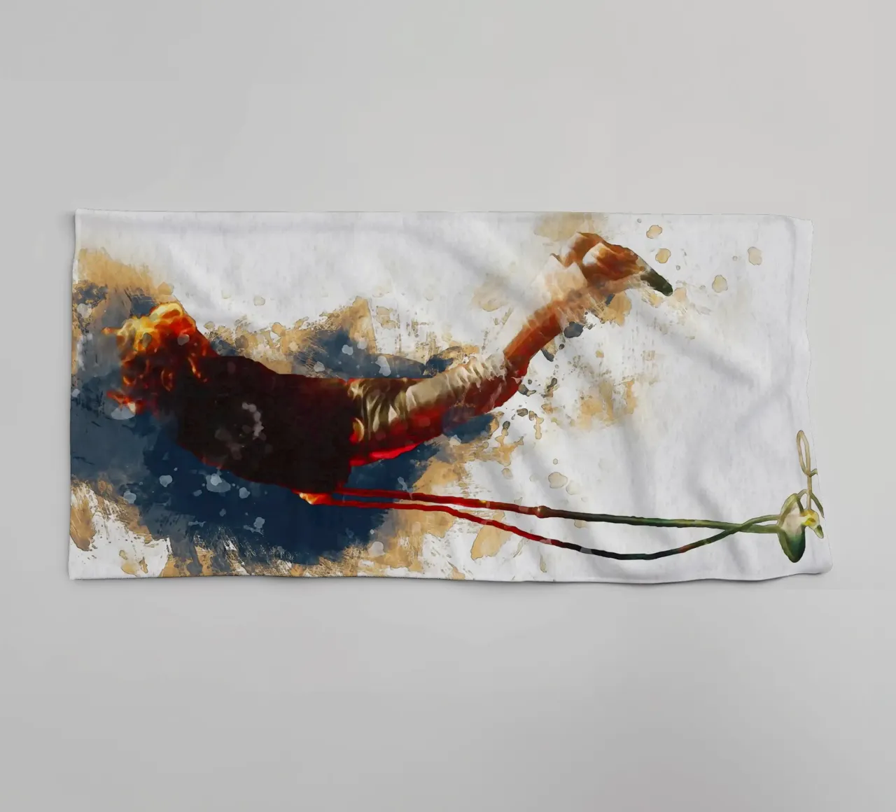 Smudge of Portrait Jim Morrison towel by Gunawan Rb