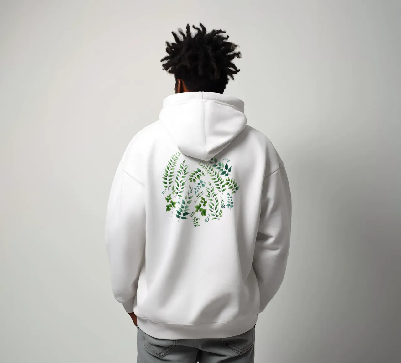 Greenery Botanical Print Verde sudadera con capucha de SilverPegasus