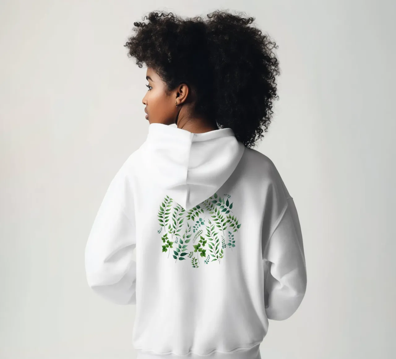 Greenery Botanical Print Verde sudadera con capucha de SilverPegasus