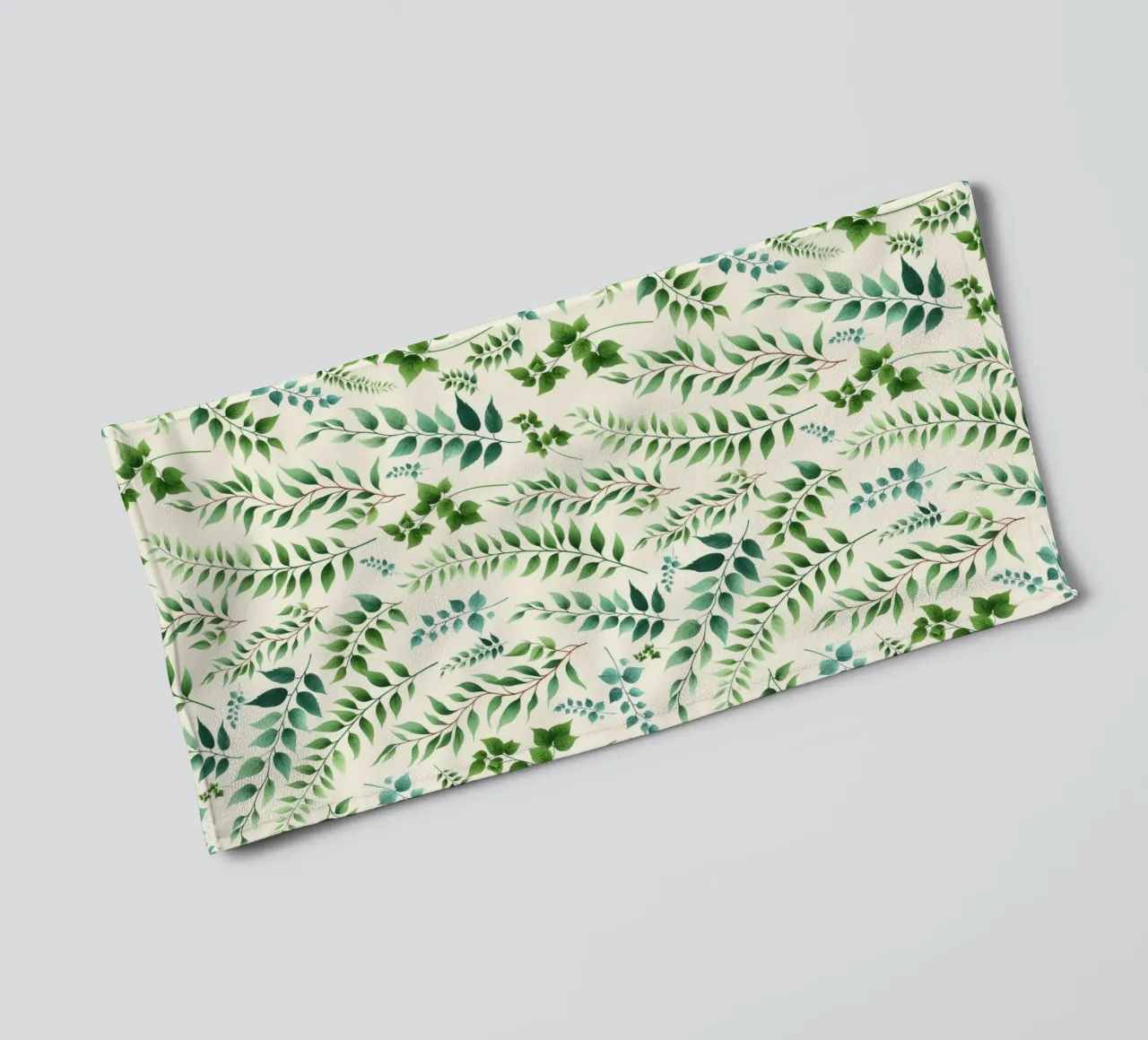 Greenery Botanical Print Green towel by SilverPegasus