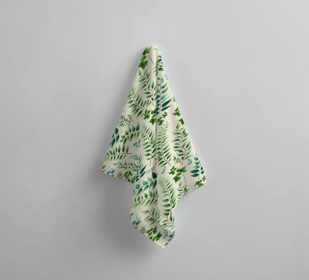 Greenery Botanical Print Green towel by SilverPegasus
