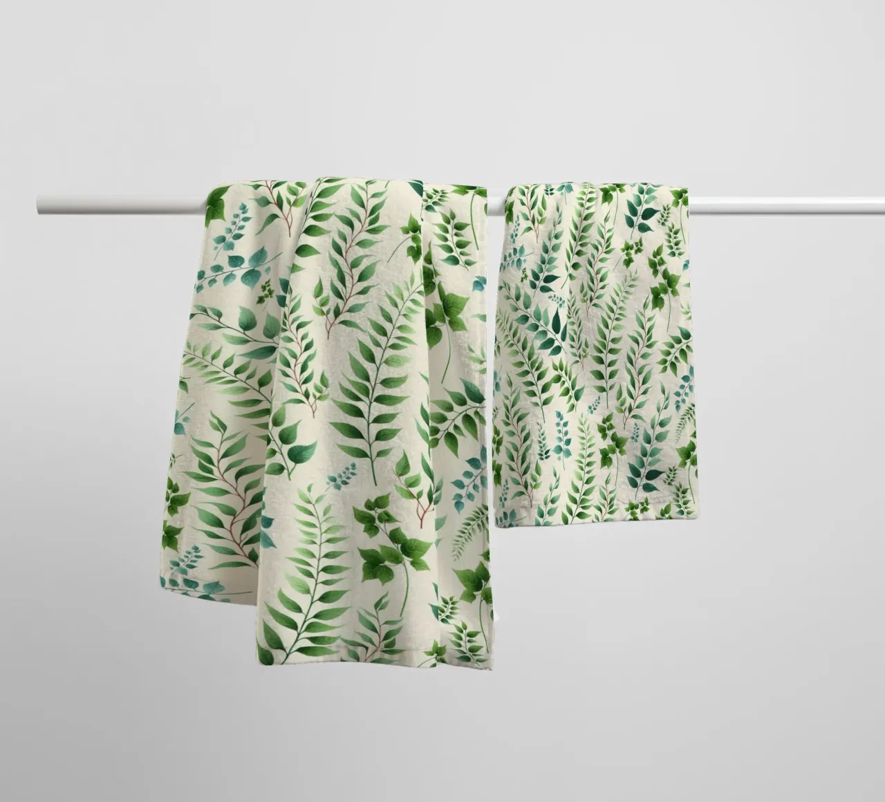 Greenery Botanical Print Green towel by SilverPegasus