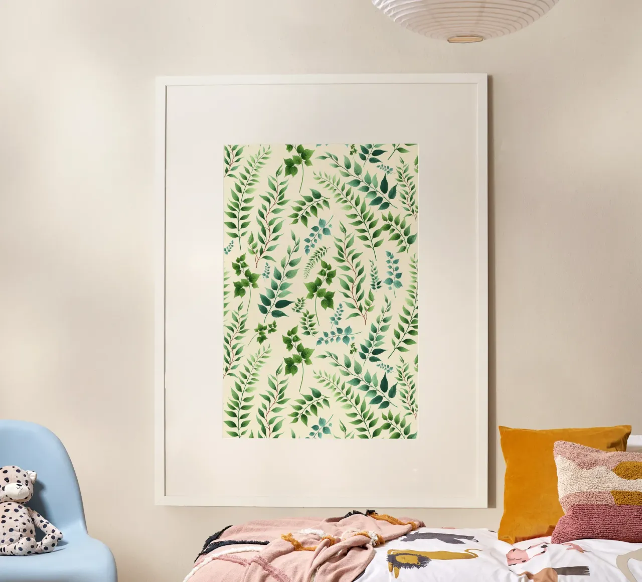 Stampa botanica Greenery Verde poster con telaio in plastica da SilverPegasus