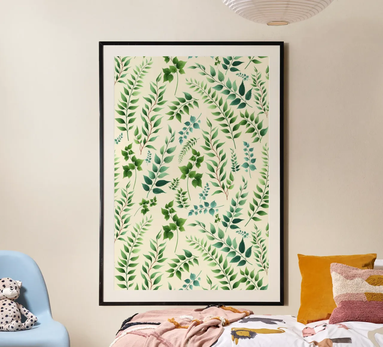 Stampa botanica Greenery Verde poster con telaio in plastica da SilverPegasus