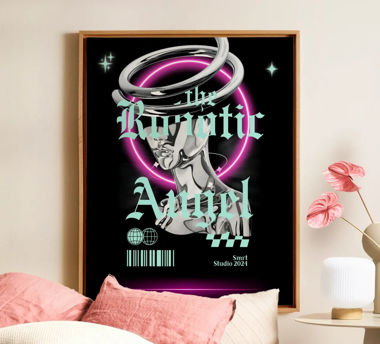 THE ROBOTIC ANGEL canvas met Baklijst van Einfach Uebel
