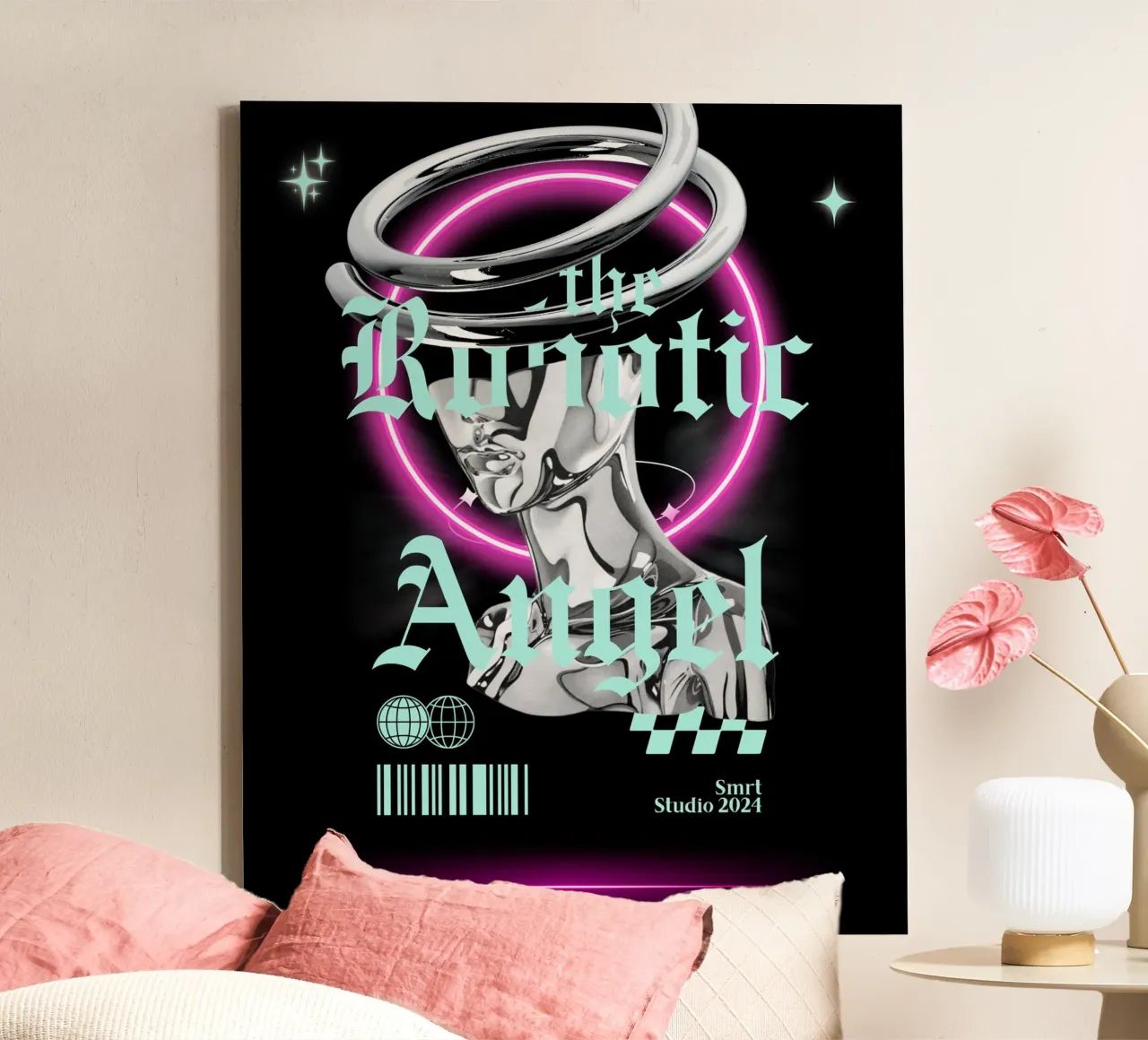 THE ROBOTIC ANGEL canvas met Baklijst van Einfach Uebel